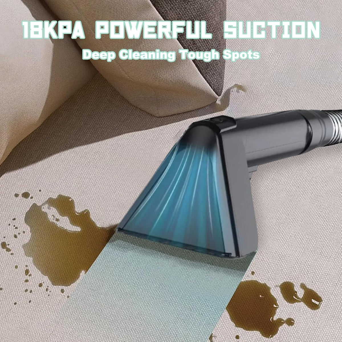 portable carpet & upholstery cleaner, deep cleaning for shown in use