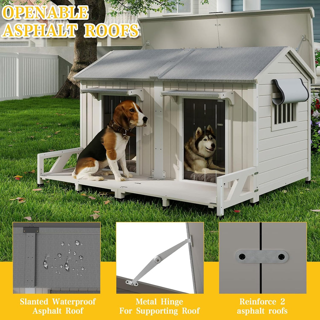 petscosset 59.4" l large dog house outdoor &, close-up detail
