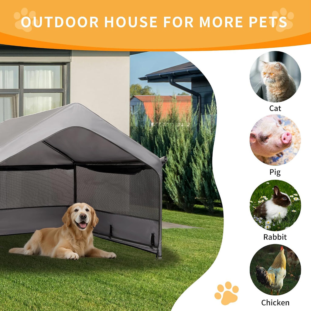 extra large dog house outdoor, 4'x4'x3.3' dog shade, side view