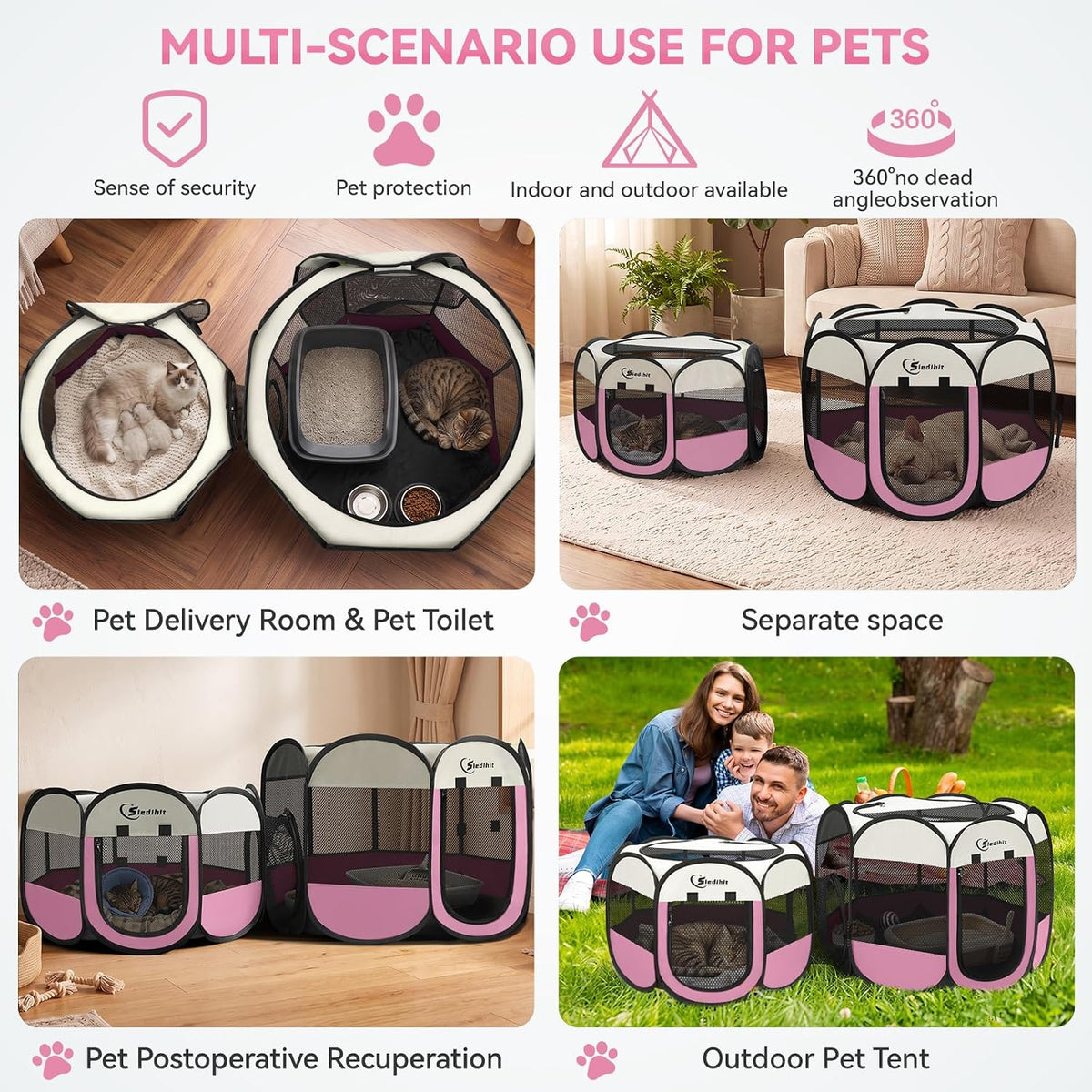 dog cat playpen 2-in-1 indoor outdoor for puppy, close-up detail