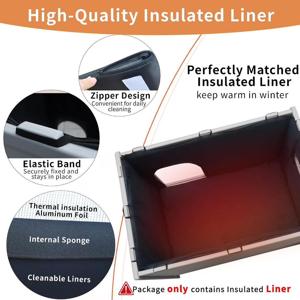 insulated outdoor dog house liner for 38 inch, side view