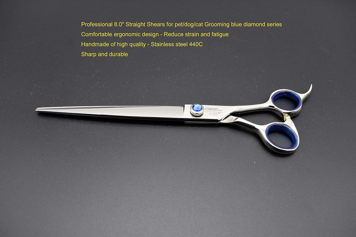 professional dog shear scissor straight 8 inch for shown in use