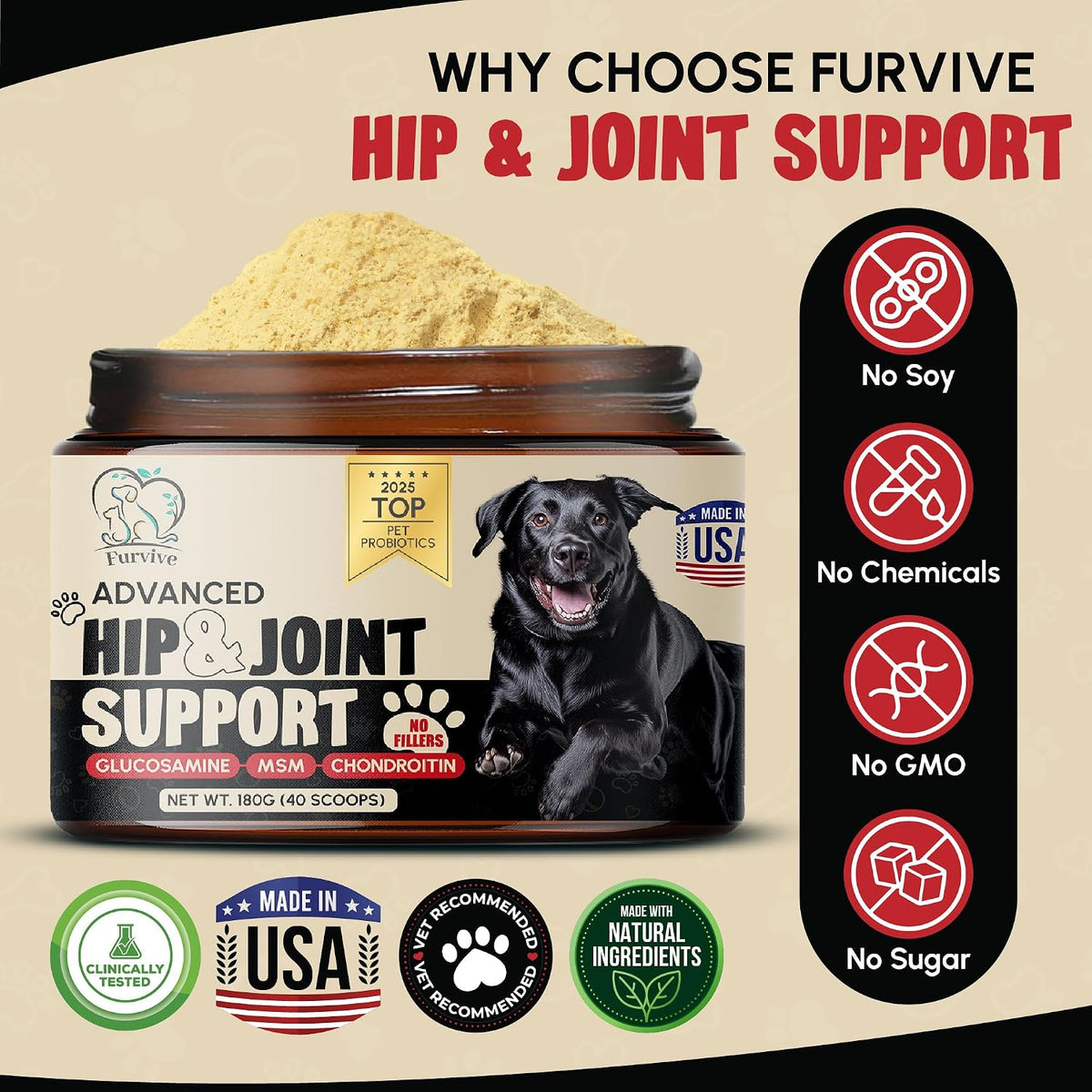 veterinary grade hip and joint supplement for dogs, close-up detail