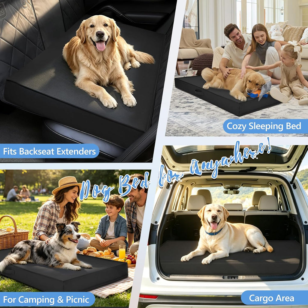 backseat dog bed, dog bed for car back, front angle view