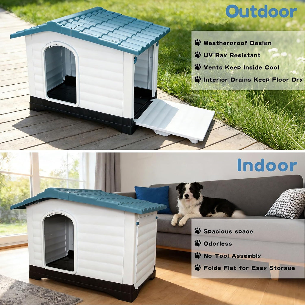 2-door large dog house for indoor and outdoor, package contents