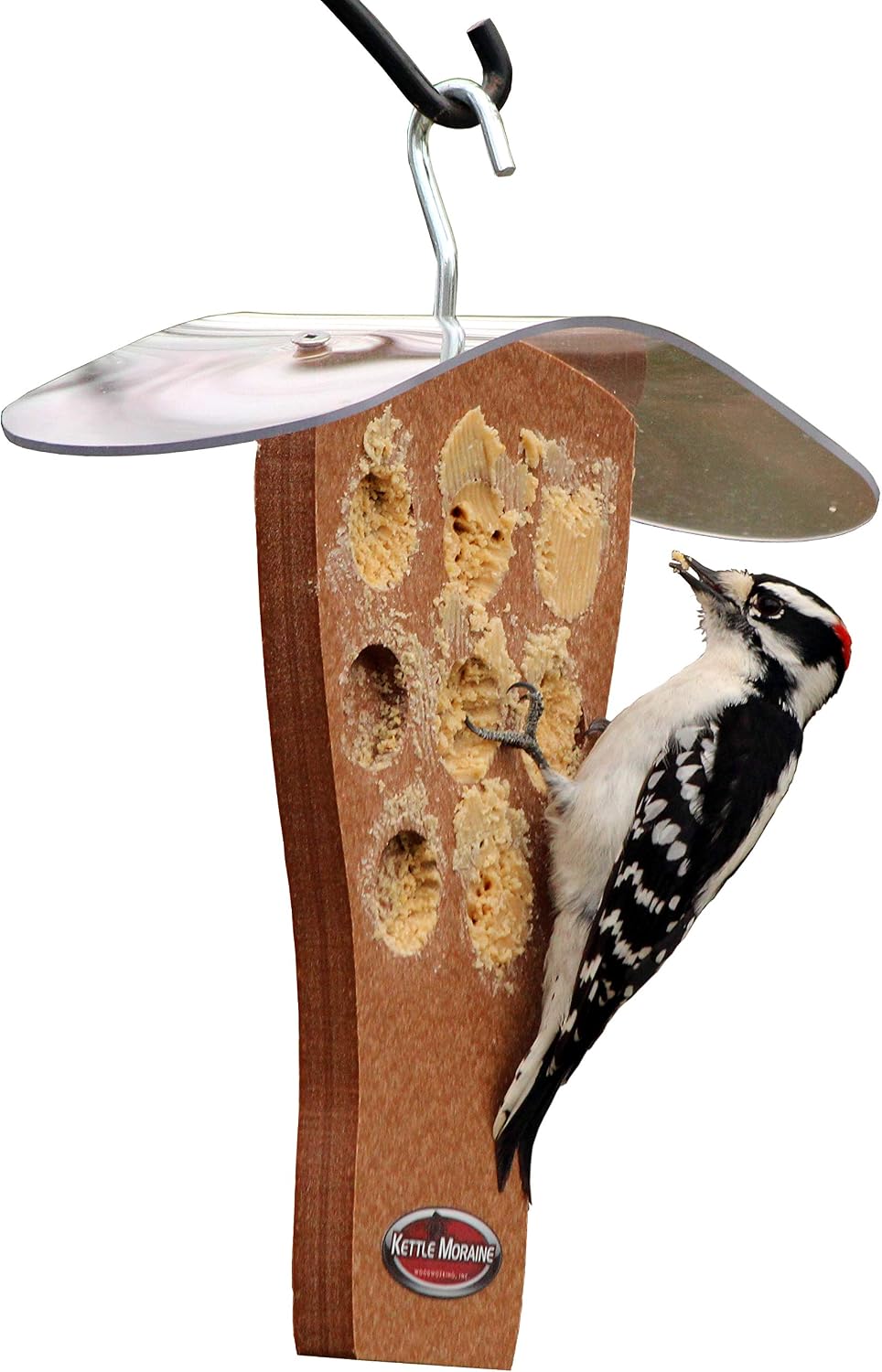 kettle moraine peanut butter feeder with clear roof, main product view