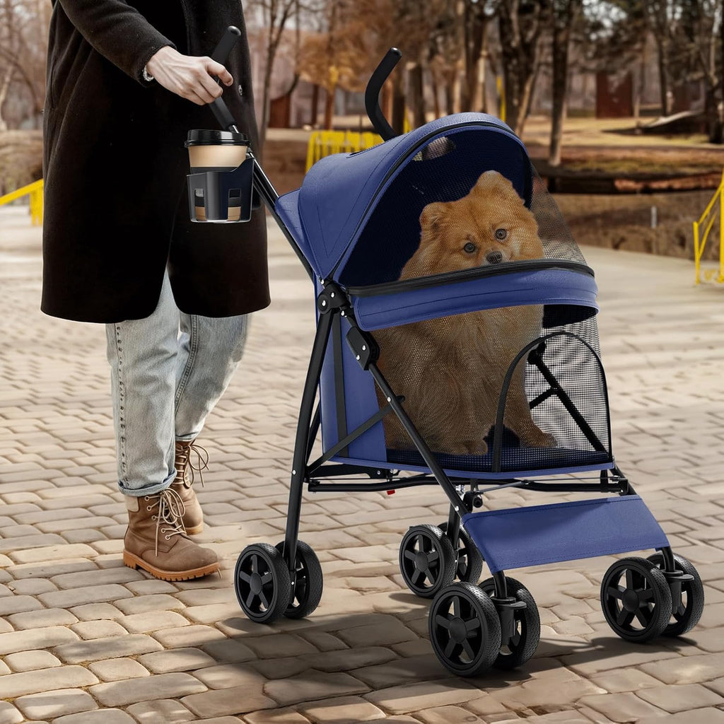 magshion compact fold pet travel stroller for small, close-up detail
