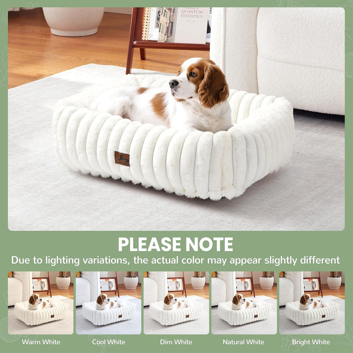 washable dog bed for small medium dogs, rectangle, close-up detail