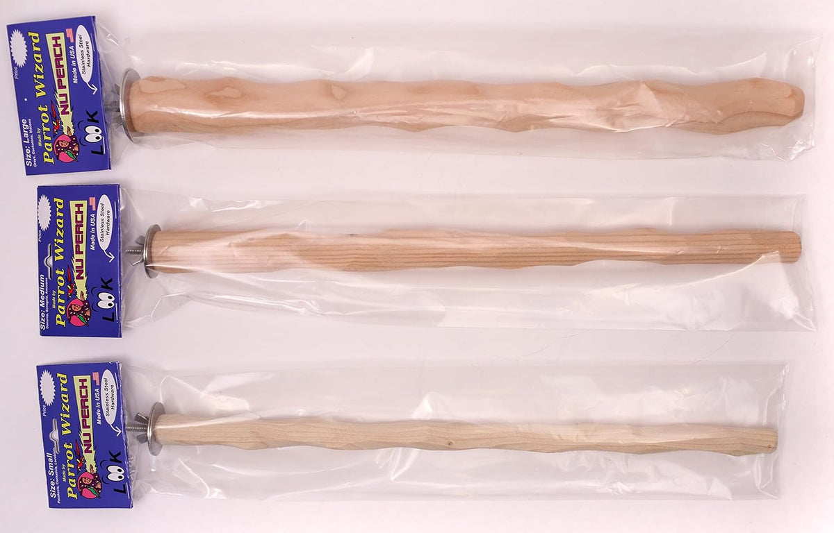 18" extended nu perch® - medium for conures showing dimensions