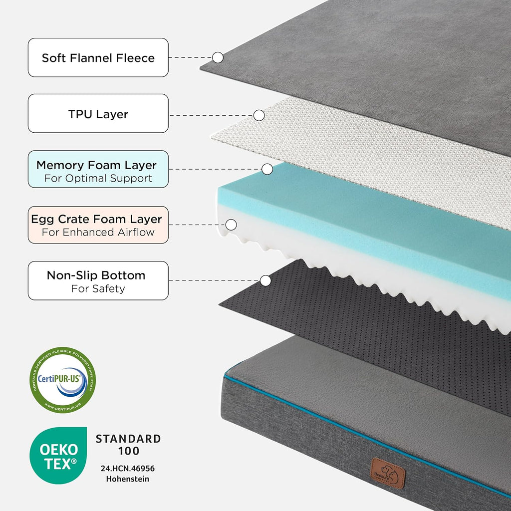 bedsure memory foam dog beds large sized dog showing dimensions