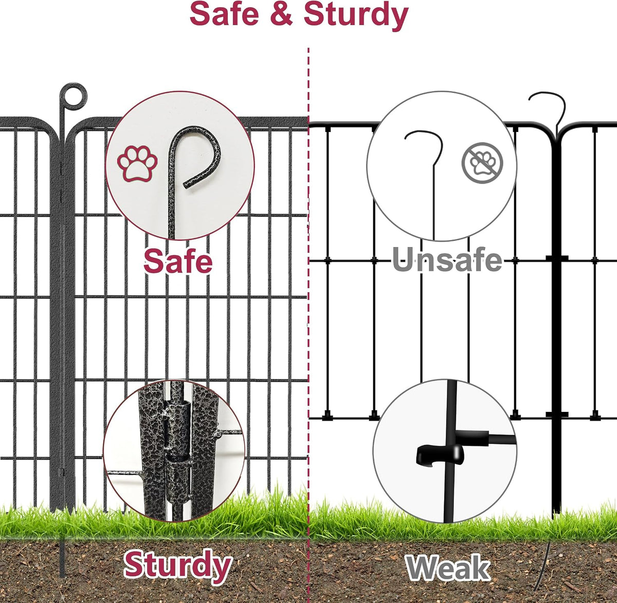 dog playpen outdoor, 32 inch dog fence outdoor, side view