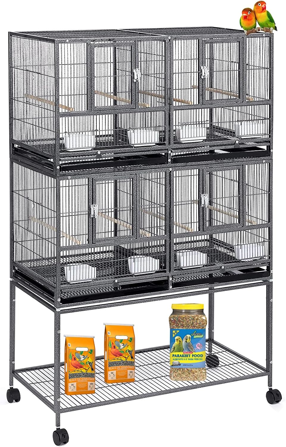 double stackable sturdy wrought iron center divided side, main product view