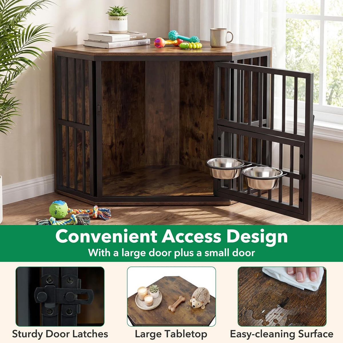 giantex corner dog crate furniture with adjustable &, package contents