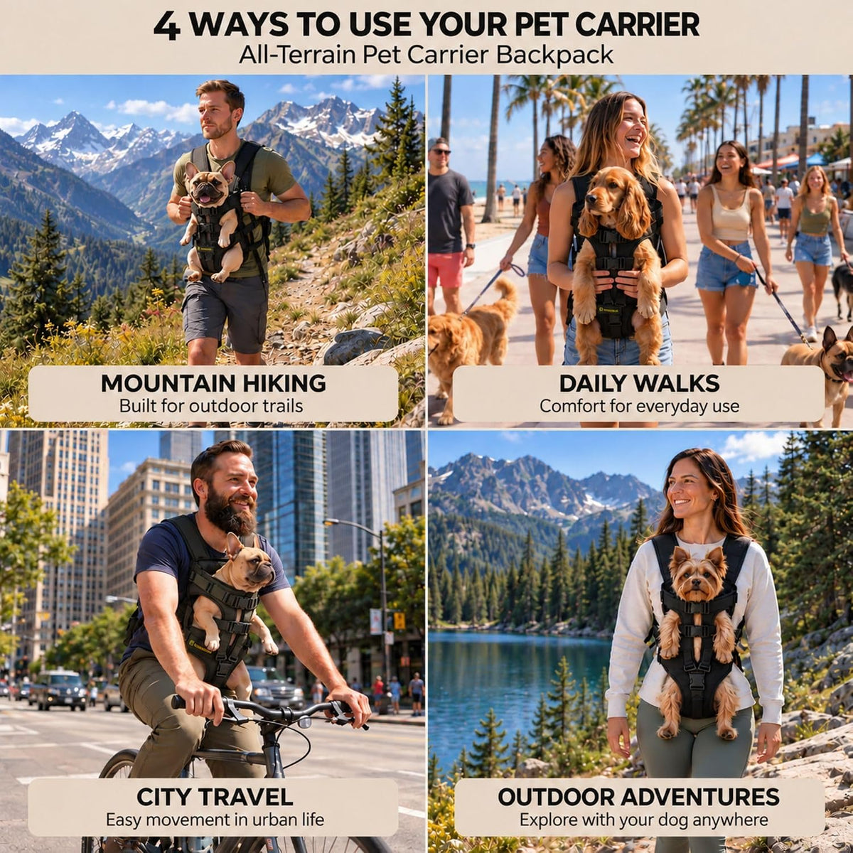 dog backpack carrier for small dogs (medium), package contents