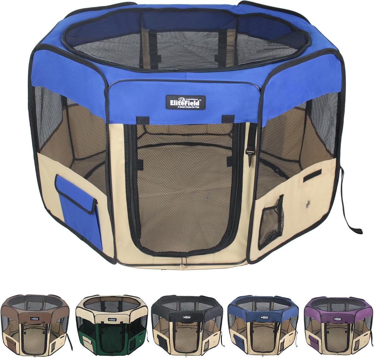 elitefield 2-door soft pet playpen for dogs and, main product view
