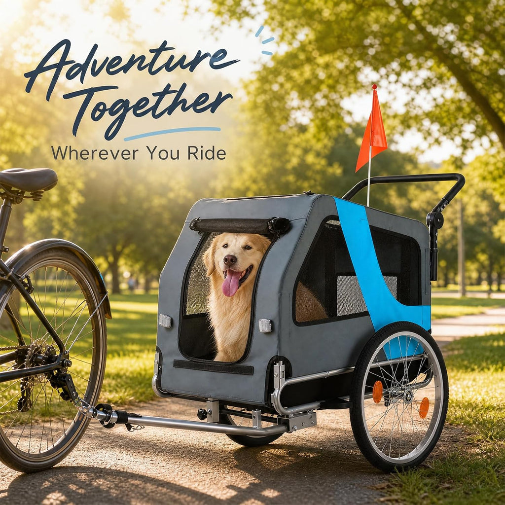 2-in-1 pet bike trailer & stroller, 165lbs carrier on a desk or shelf