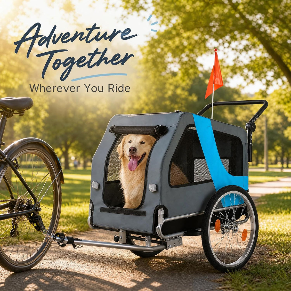 2-in-1 pet bike trailer & stroller, 165lbs carrier on a desk or shelf