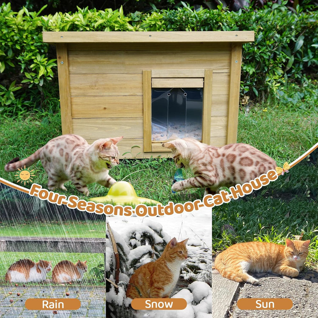 agitree outdoor wooden pet house, weatherproof winter shelter on a desk or shelf