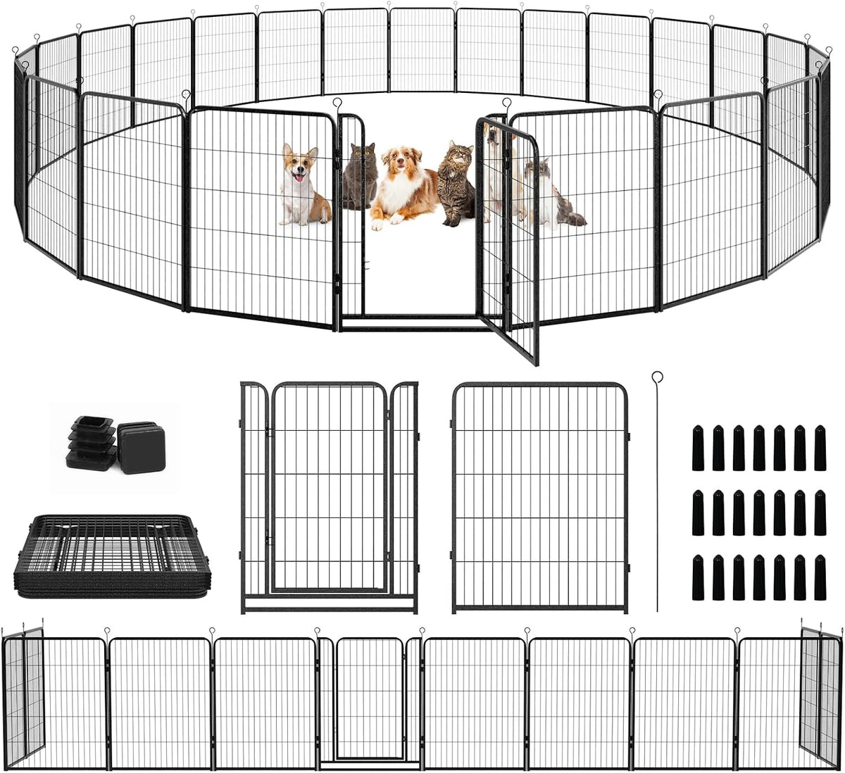 kfvigoho dog playpen outdoor extra wide 24 panels, main product view