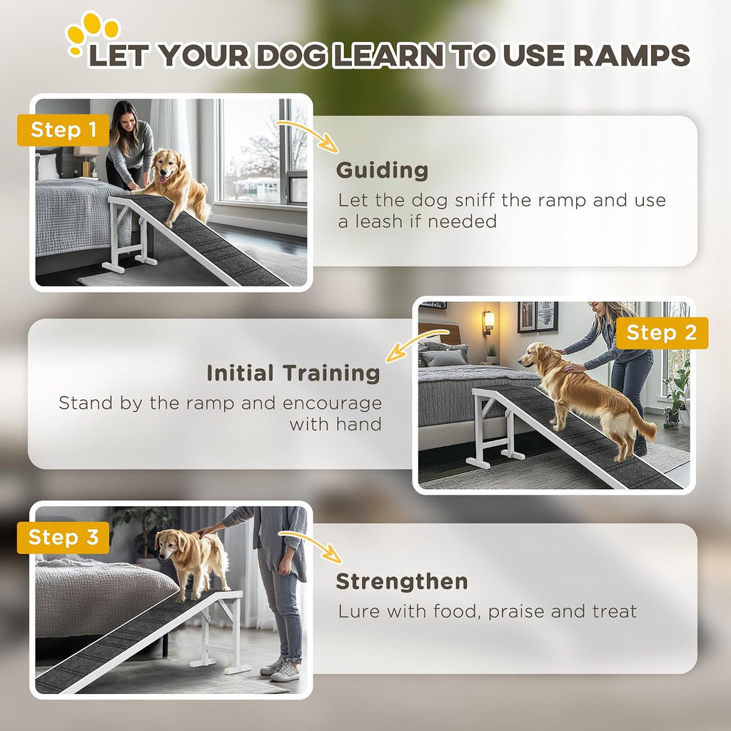 pawhut dog ramp for bed, pet ramp for on a desk or shelf