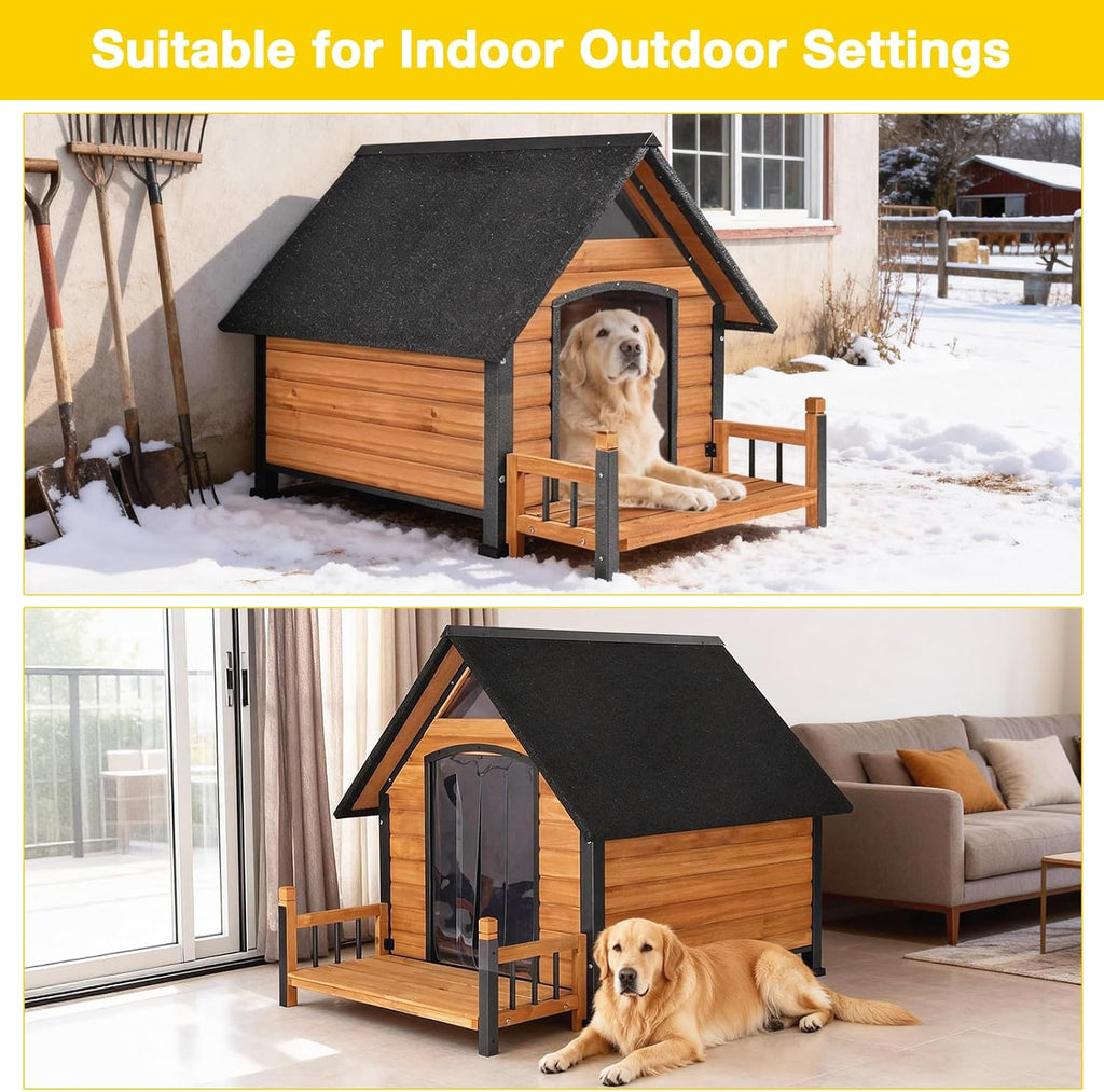 outdoor heated dog house with all-around insulated liner, view 9