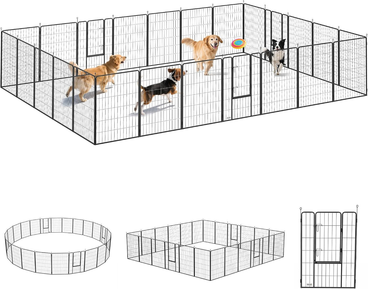 pawhut dog playpen with lockable door for large, main product view