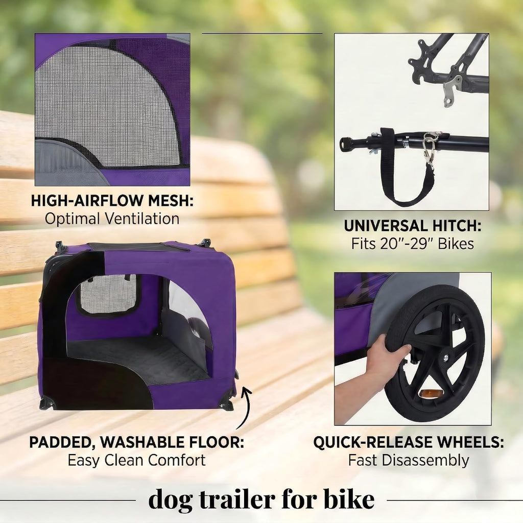 heavy duty dog bike trailer with 16" all-terrain, package contents
