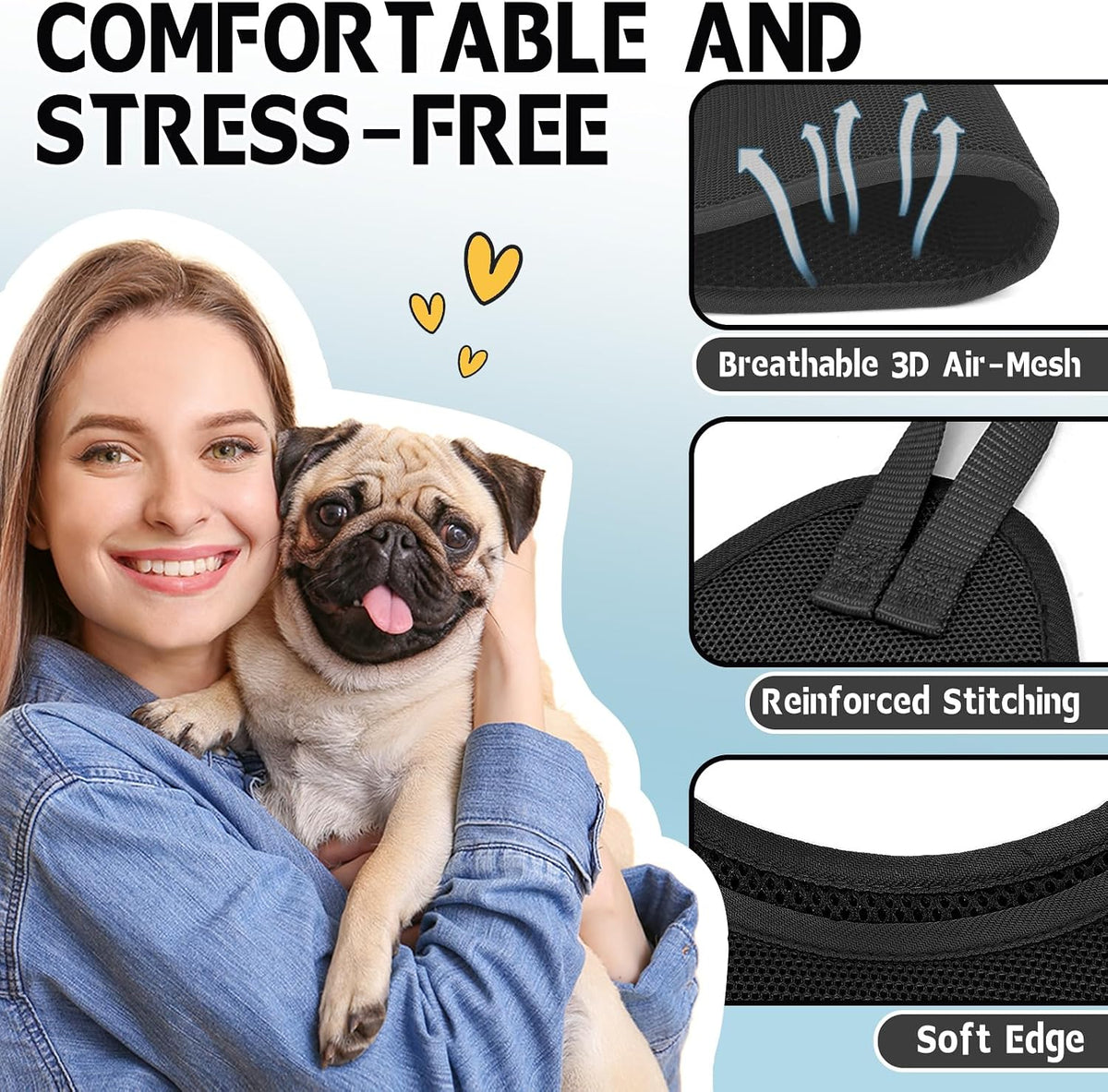 supet dog grooming hammock for nail trimming, pet, side view