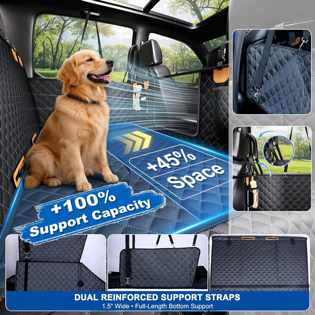 dog car seat cover for back seat, xl, close-up detail