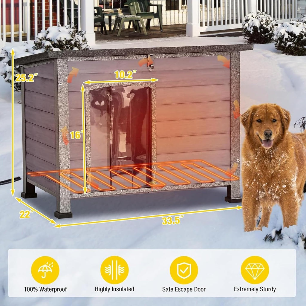 aivituvin dog house with insulated liner, heated outdoor, view 9
