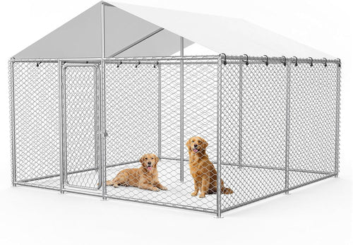 10x10ft large outdoor dog kennel outside, heavy duty, main product view