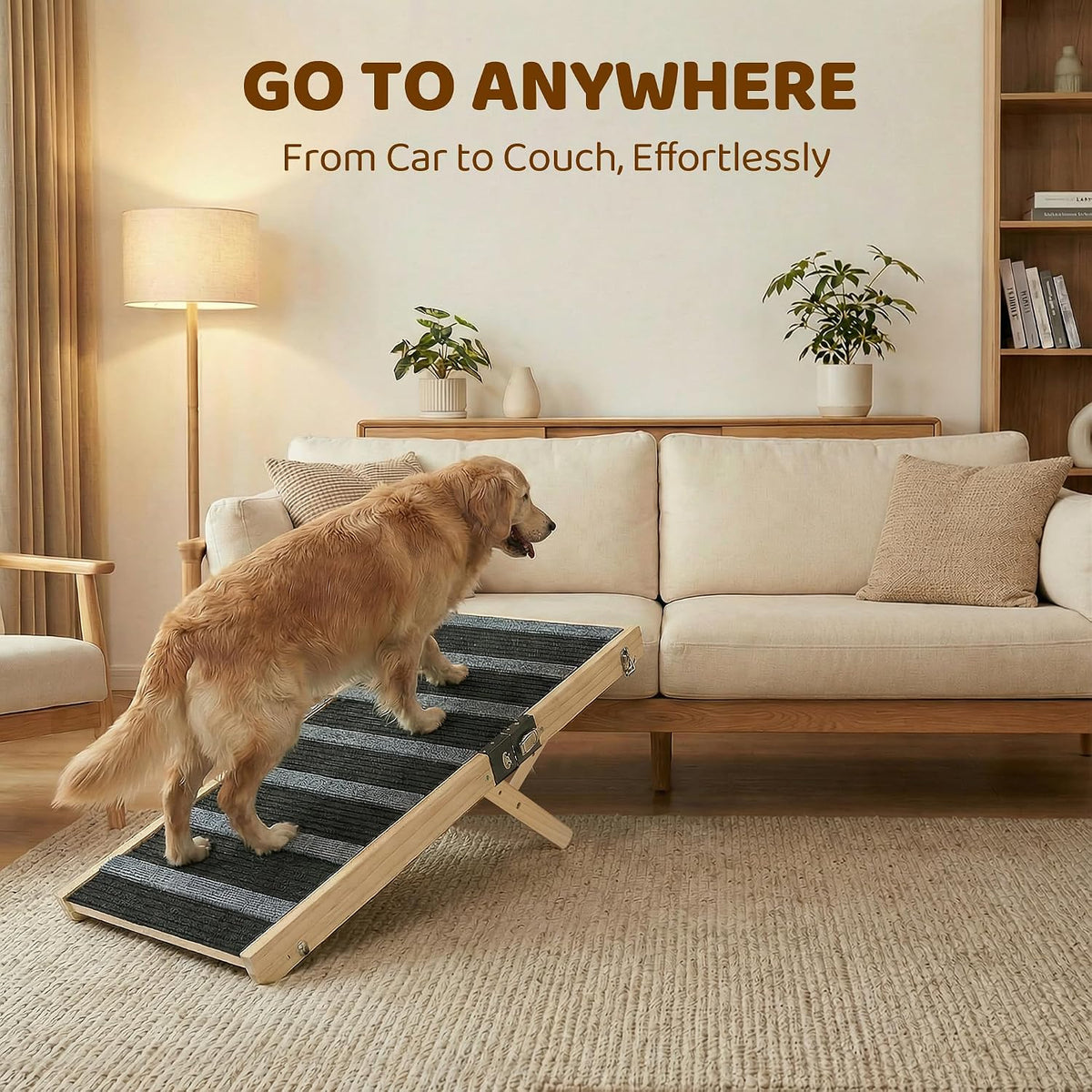 mtersn foldable dog ramp for bed, couch, suv, side view