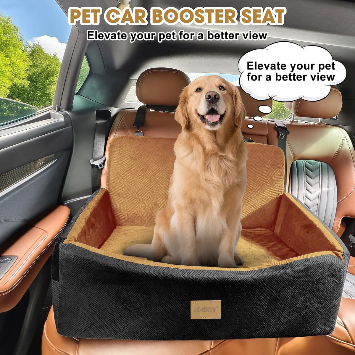 dog car seat for large medium sized dogs, close-up detail