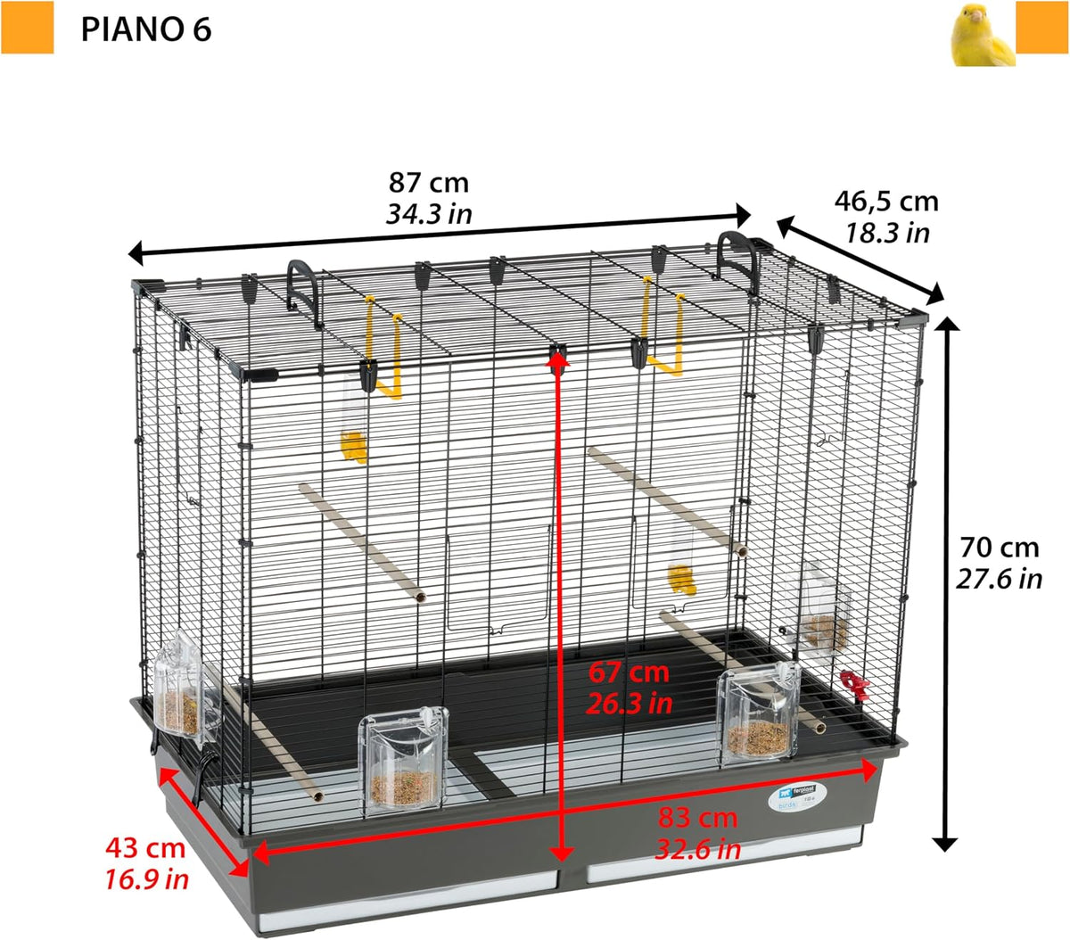 ferplast large cage for canaries, parakeet cage exotic, close-up detail