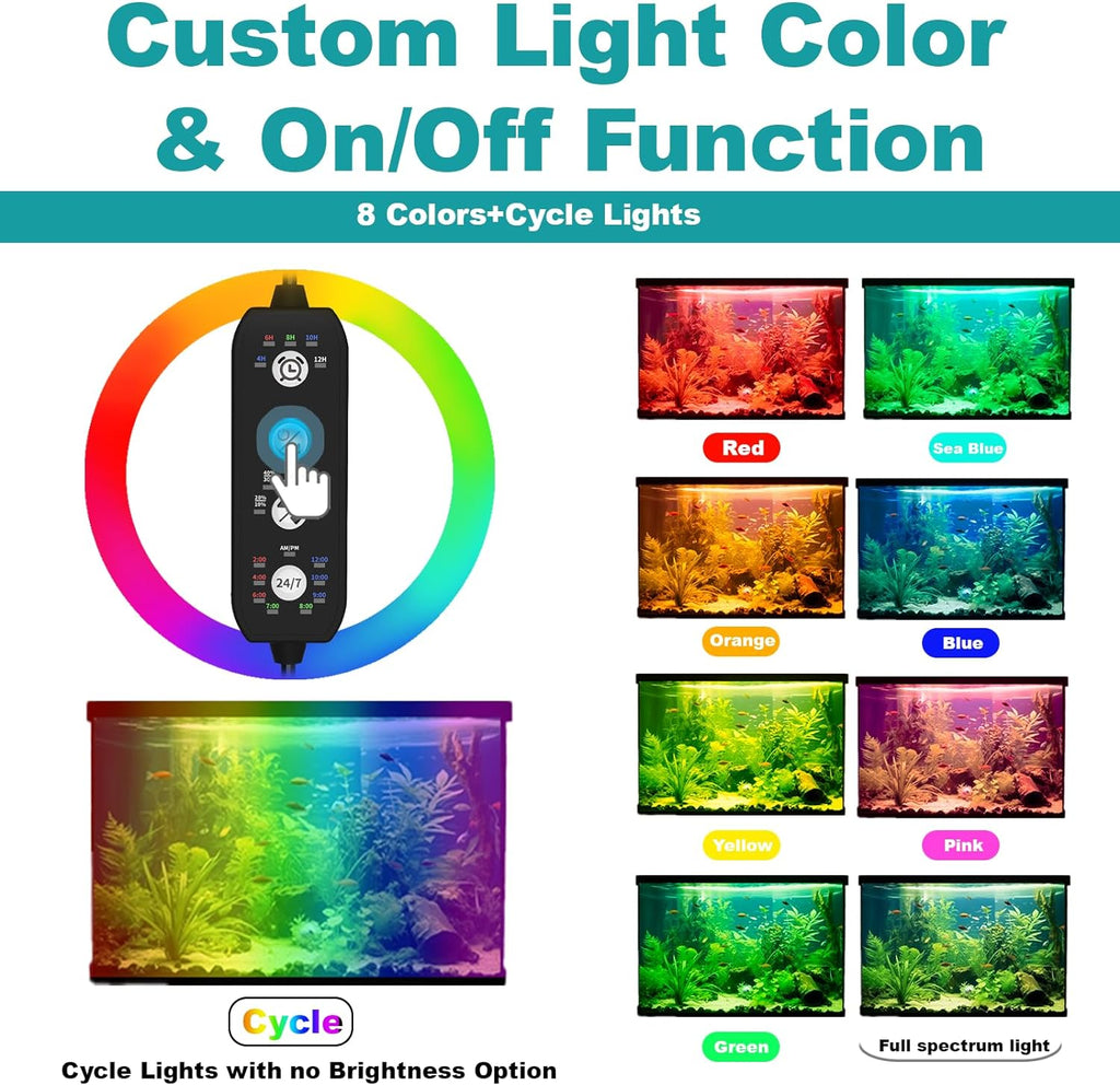 seaoura 24/7 submersible led aquarium light for plants, side view