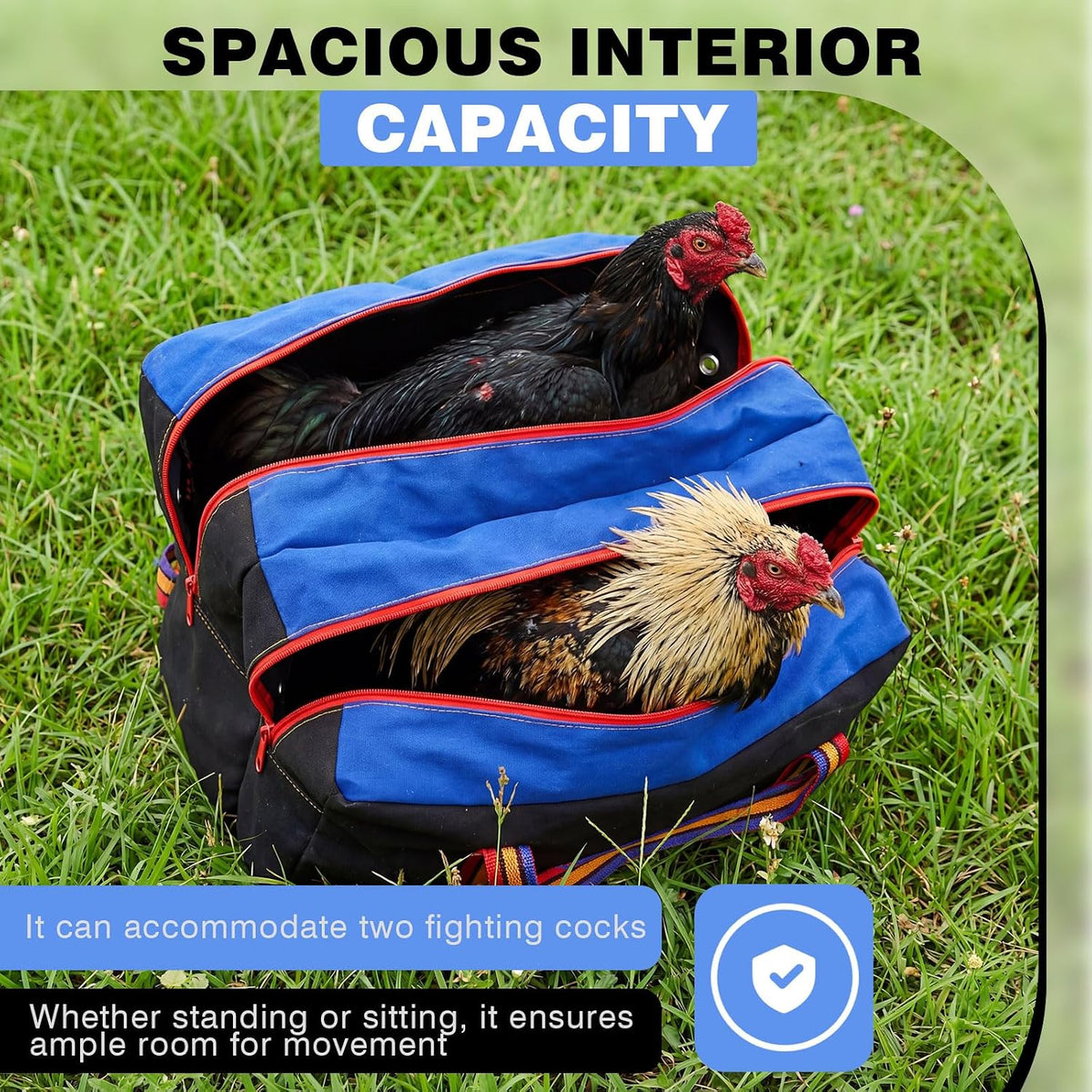 gilprop cage for transporting roosters, galponeras bolsa jaulas, side view