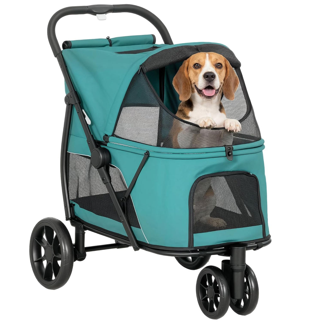 pawhut 3 wheel pet stroller for medium dogs, main product view