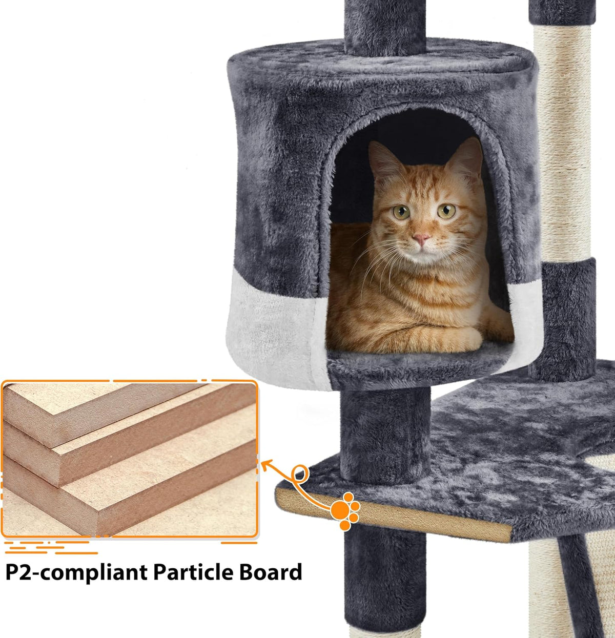 yaheetech 79in multi-level tall cat tree for multiple on a desk or shelf