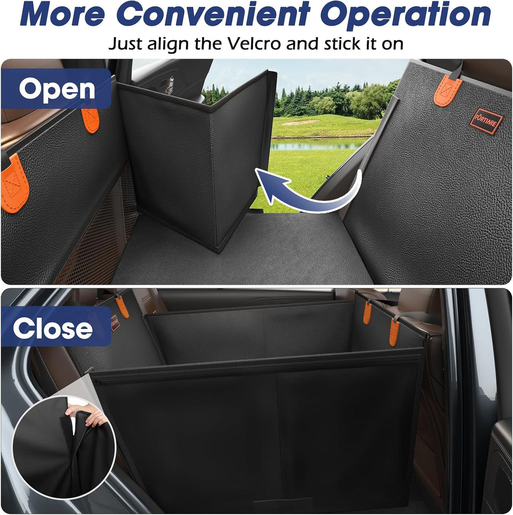 furtime large dog car seat, upgraded pu leather, side view