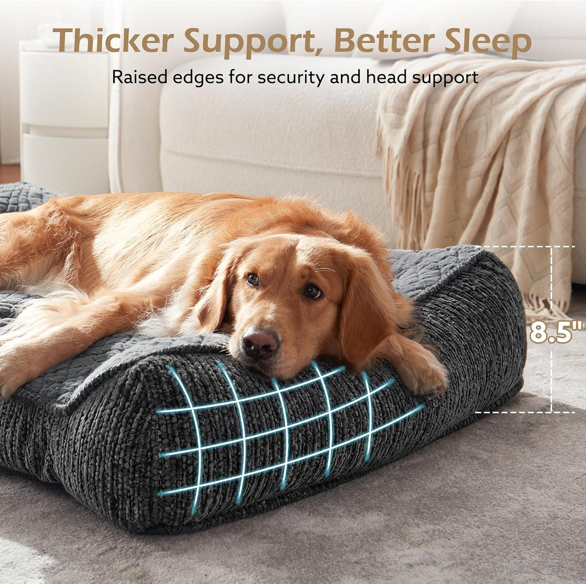 joejoy xl orthopedic dog bed for large dogs shown in use