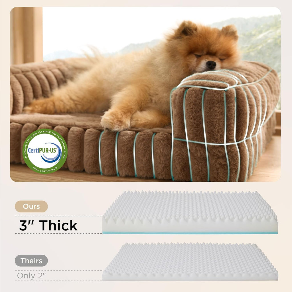 bedsure comfyfleece® memory foam orthopedic xxl dog bed, side view