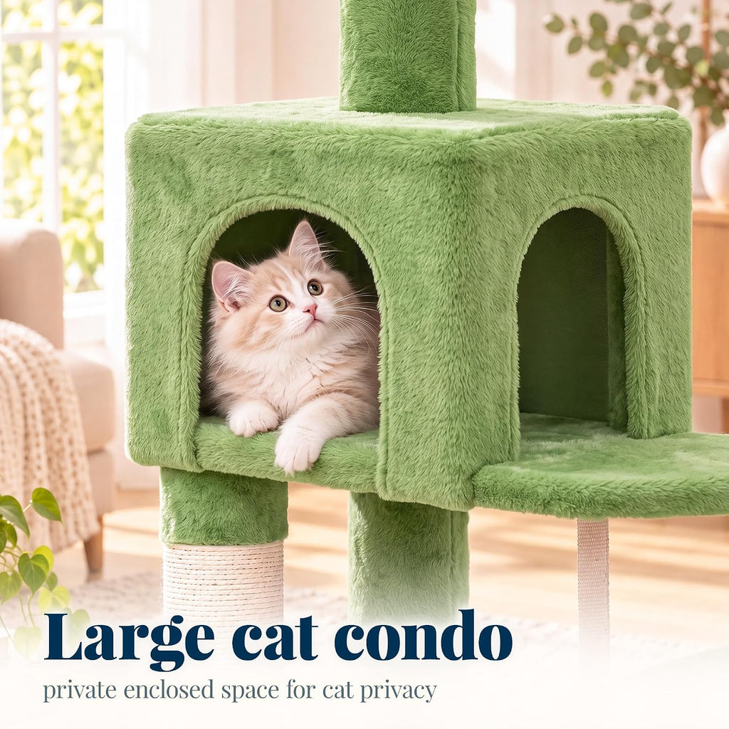 hey-brother cat tree, multi-level sisal covered scratching posts, side view