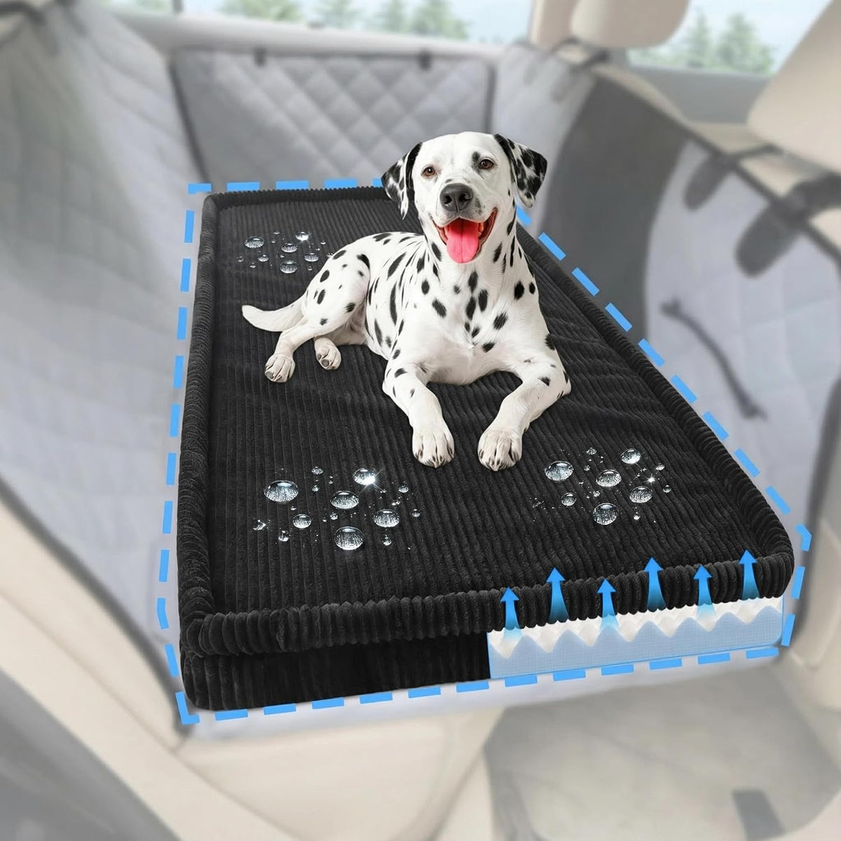 loiion dog car bed, non-slip backseat extender pet, main product view