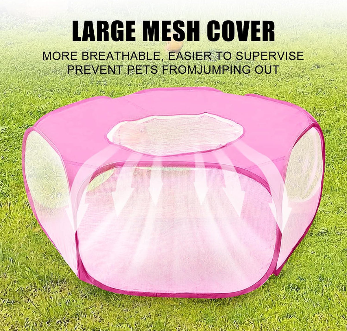 guinea pig carrier backpack and playpen with lid showing dimensions