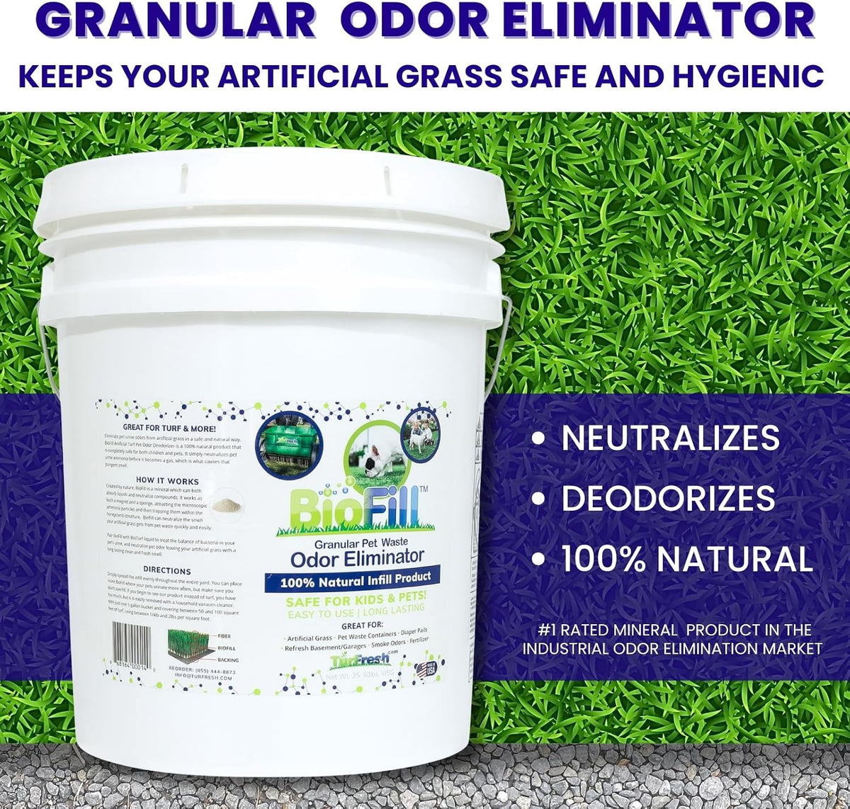 bioturf granular turf infill yard odor eliminator 5 shown in use