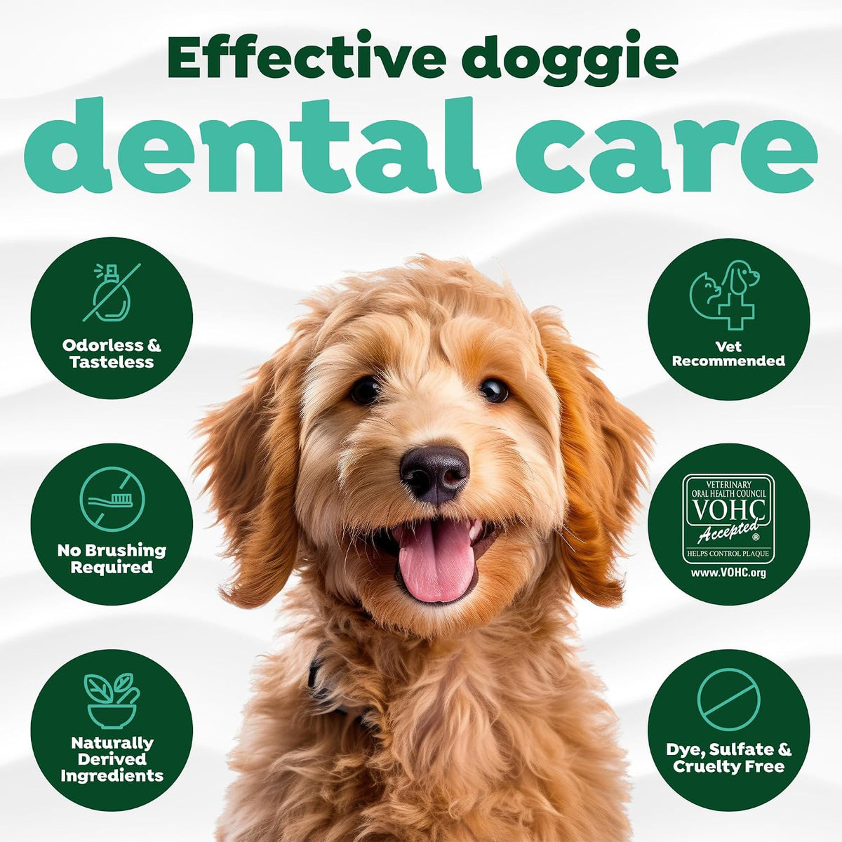 tropiclean fresh breath water additive, dog breath freshener, side view