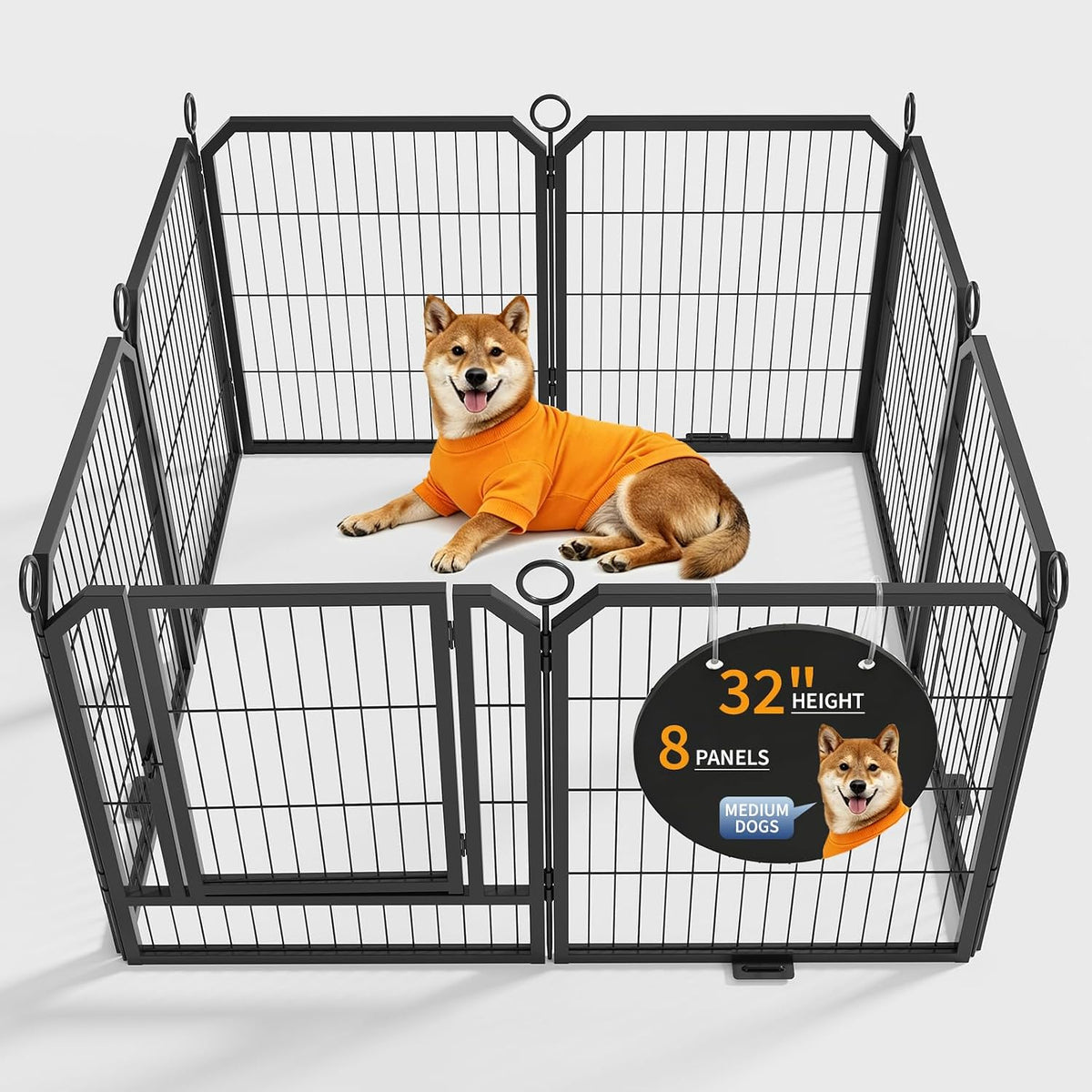 dog playpen indoor 32 inch 8 panels pet, main product view