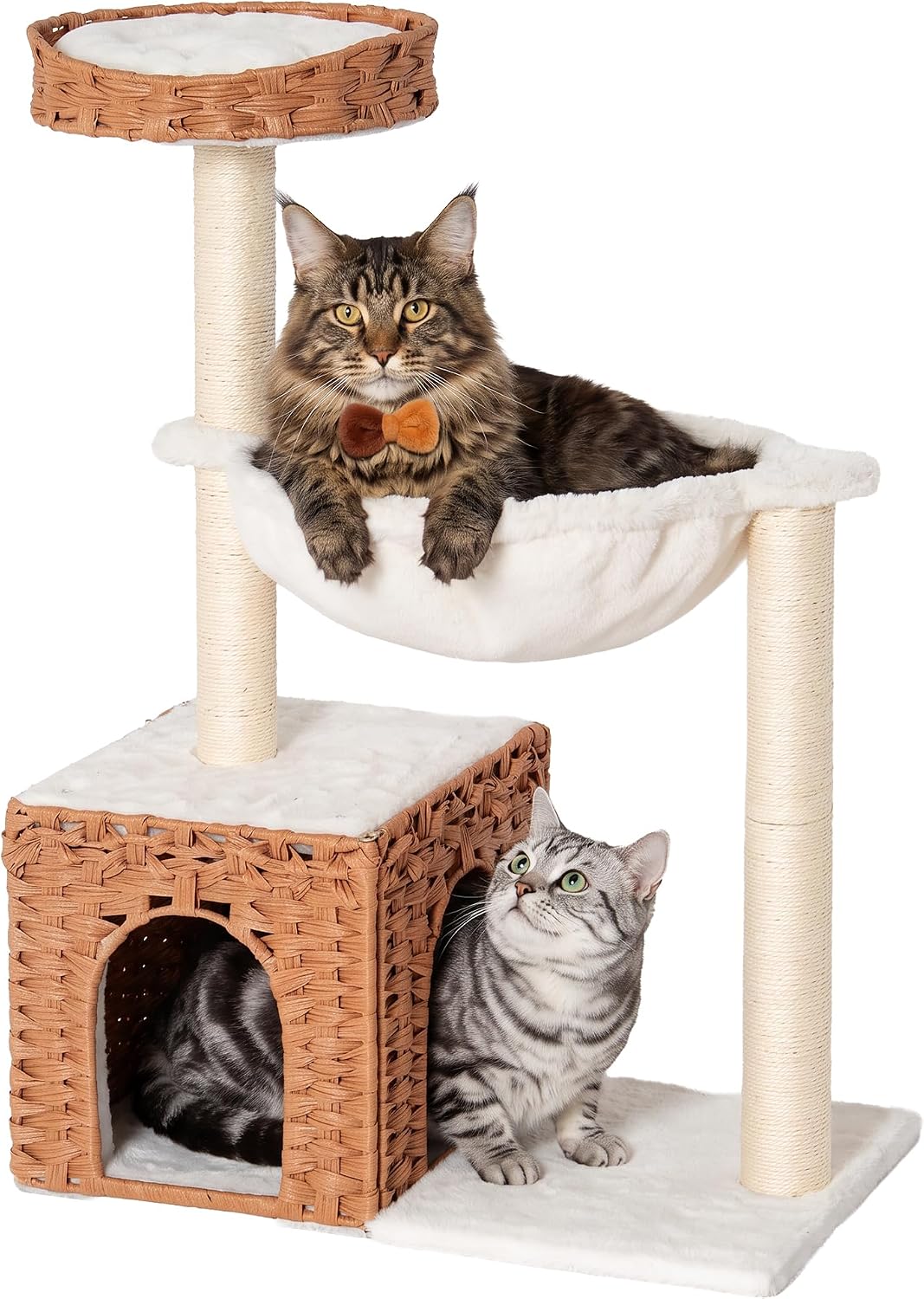 34" modern cat tree with large hammock, extra-long, view 9