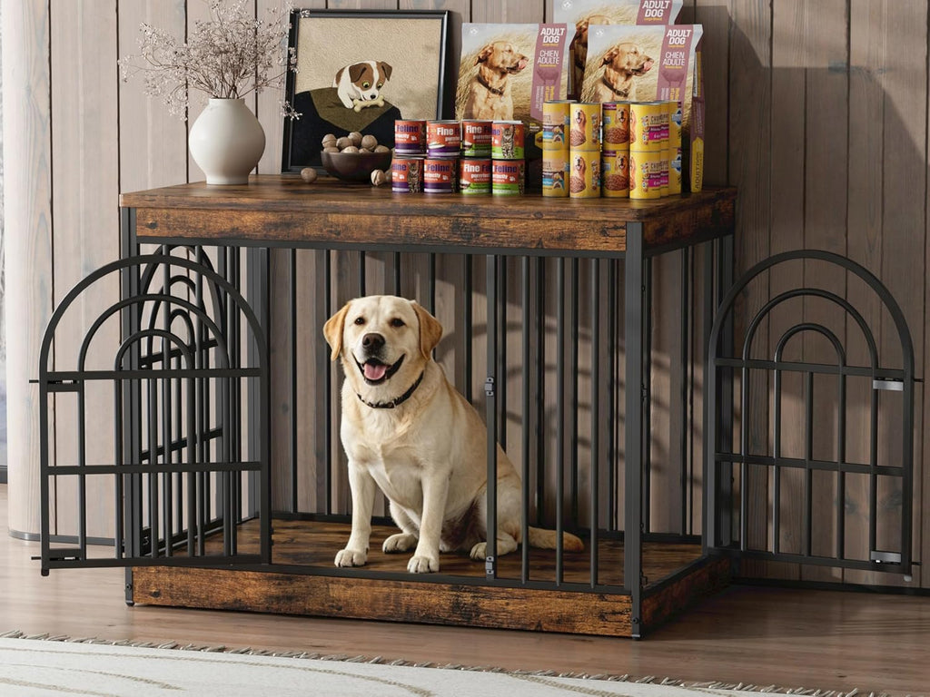 easycom 39" wooden dog crate furniture for small, main product view