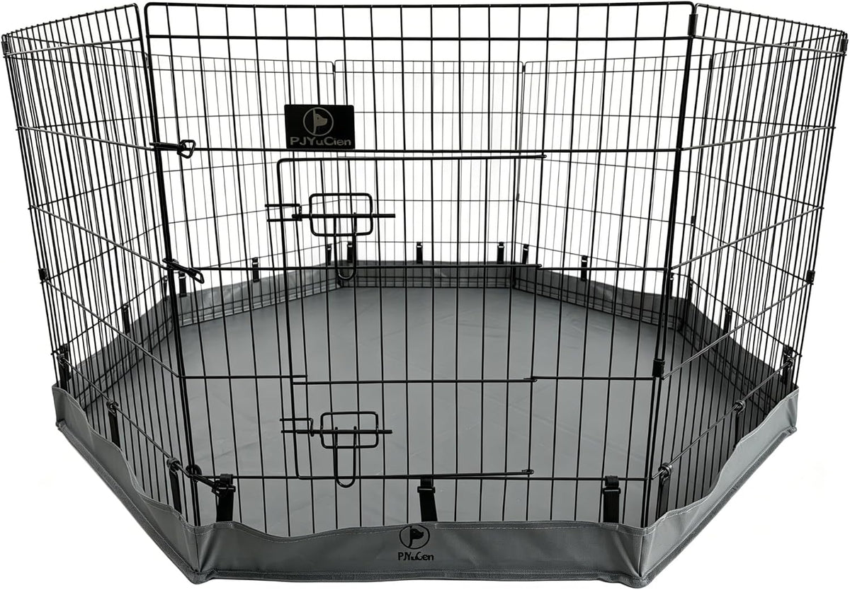 pjyucien puppy playpen with bottom pad and door, main product view